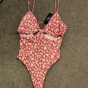 Lulus Floral Cutout Bodysuit